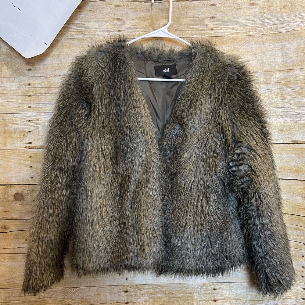 H&M faux fur jacket